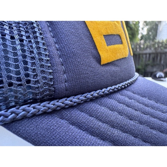 Otto Trucker Hat Port Baby Dark Blue & Yellow Snapback Cool - Picture 8 of 12